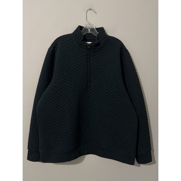Billy Reid Diamond Quilt Half Zip Sweater Men’s Carbon Blue XXL Pullover - Picture 2 of 16